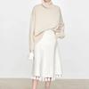 Womens Solid Color High Neck Knit Sweater Loose Fit Winter 2026 Casual Streetwear Long Sleeve Pullover