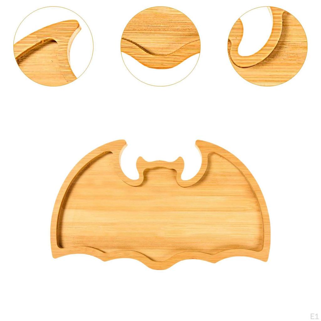 Halloween Serving Tray Fruit Dish Jewellery Dinnerware Wooden Appetizer Platter Decor for Autumn