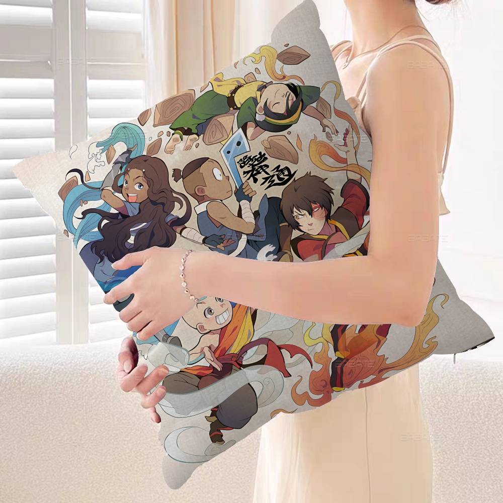Avatar The Last Airbender Pillow Covers Cartoon Sofa Decorative Home Doublesided Printing Short Plush Cute Cushion Cover