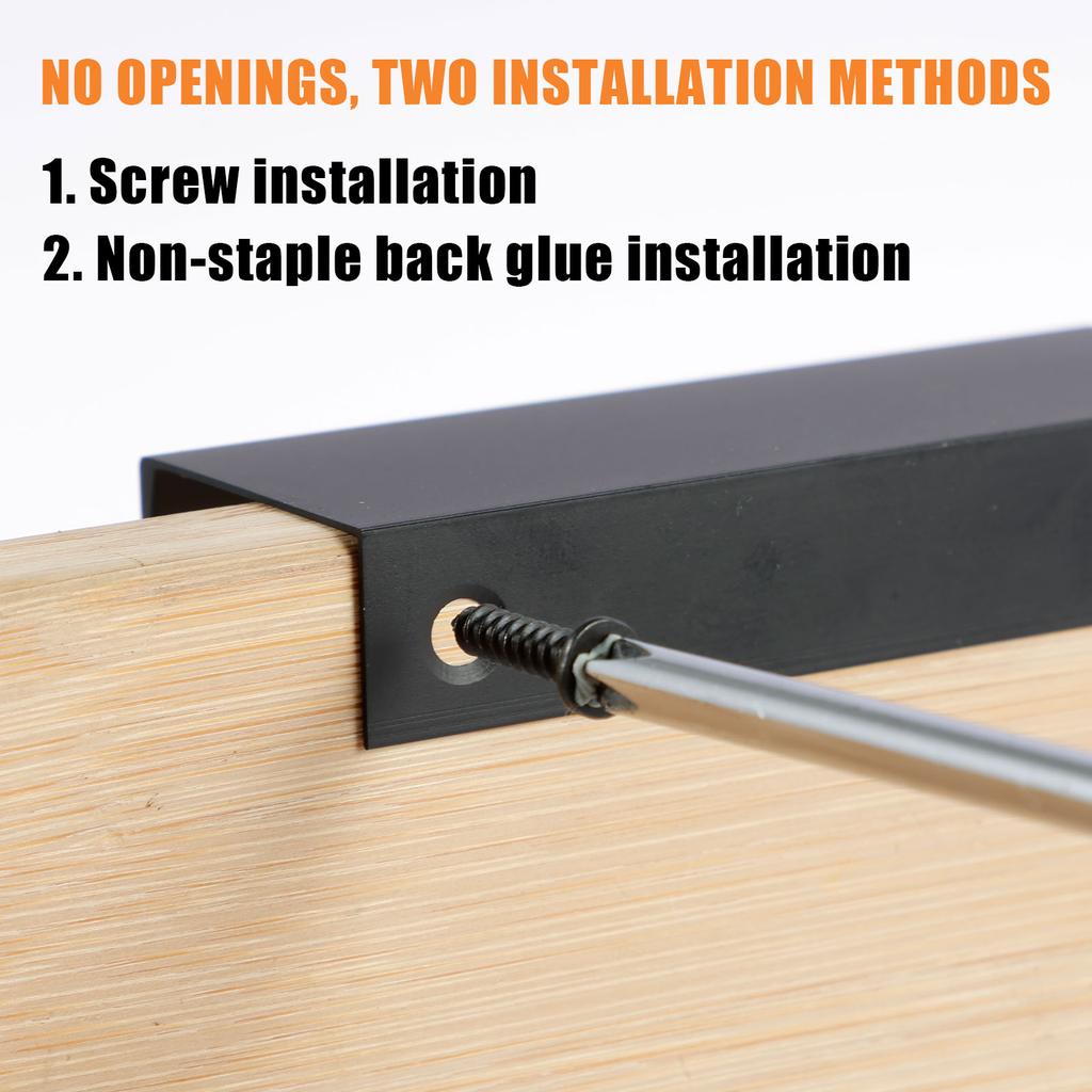 24/30PCS Hidden Handles for Cabinets Drawers Furniture Handle Edge Finger Pulls for Door Plate with Thickness of 16-21mm