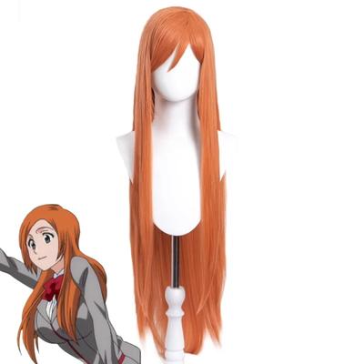 Anime Bleach Inoue Orihime Cosplay Costume Hair Super Long Orange Comic Wigs Heat Resistant Synthetic Hair Wigs
