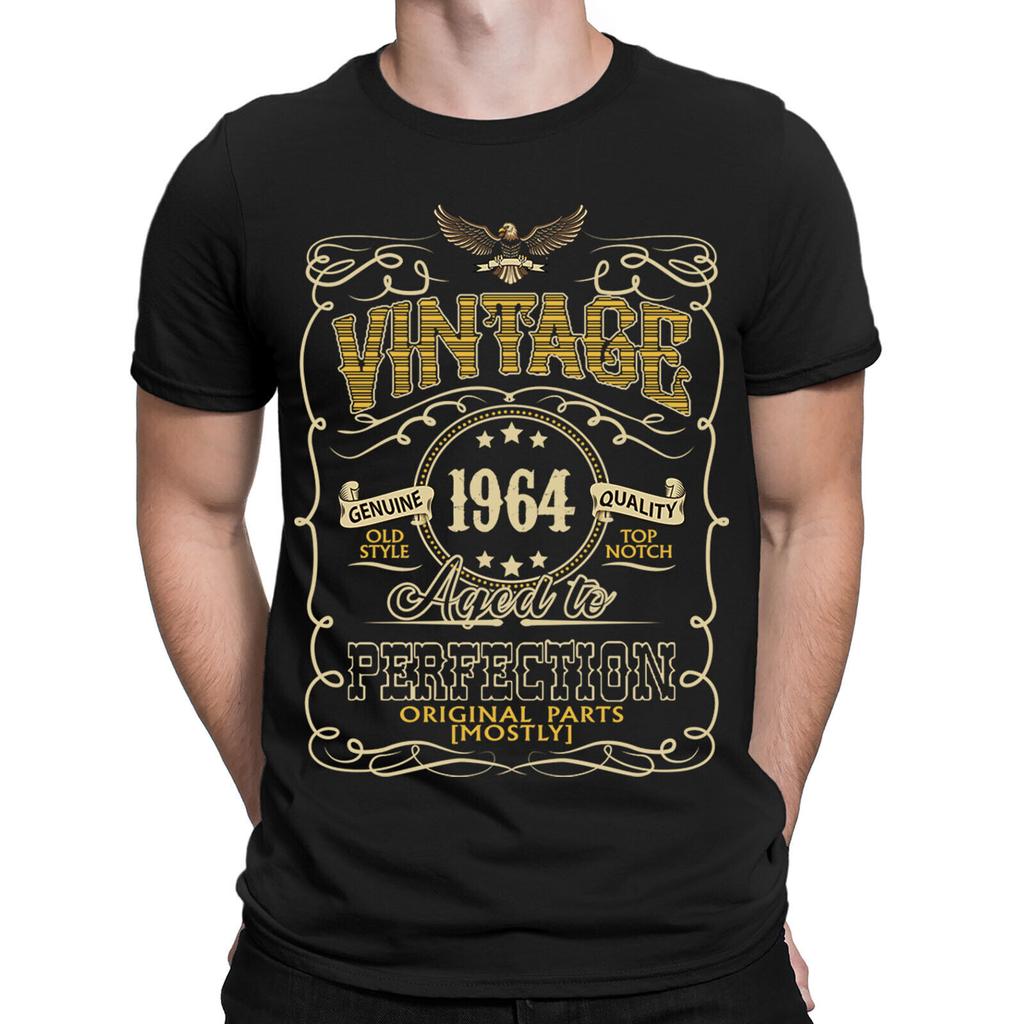Vintage 1964 Aged To Perfection Original Parts Mostly Birthday Mens T Shirt #E
