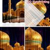 2D flat printing 2pcs Curtain Window Curtains Golden Mosque Night Sky Digital Printed Polyester Drapes Party Decorations Perfect