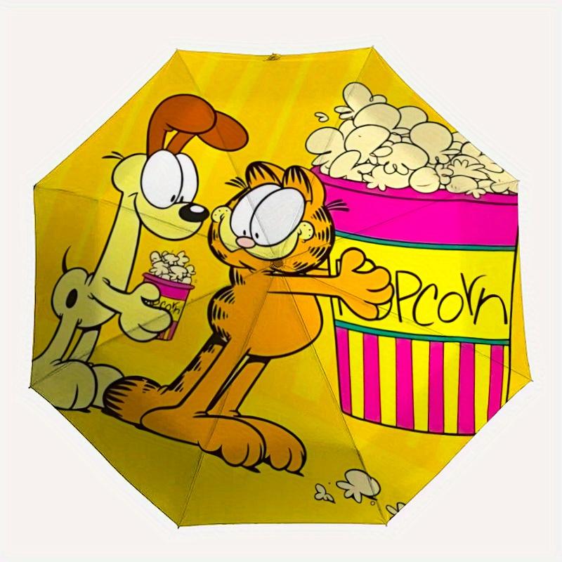 

1pc Garfield Movie Night Home Essential Cute Cartoon Umbrella, Portable Folding Umbrella with Durable Iron Frame 8 Ribs, 090