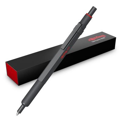 rOtring Ballpoint Pen 600 Dark Stone Medium Point Oil Based Presentation Box 2204408