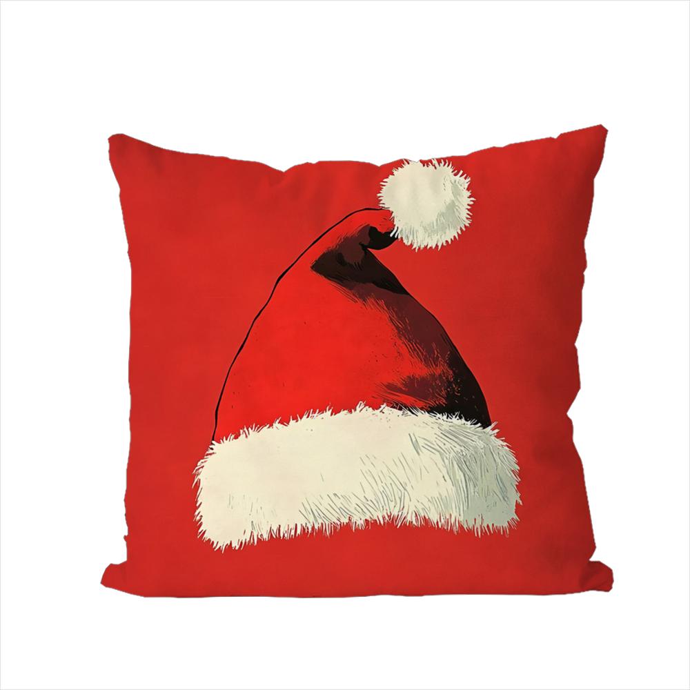 Santa Claus Pillow Case For Car Sofa Decorative Home Double-sided Print Plush Square Throw Pillow Cushion Cover