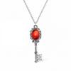 European & American Retro Gemstone Key Necklace - Medieval Gothic Style Women's Accessory