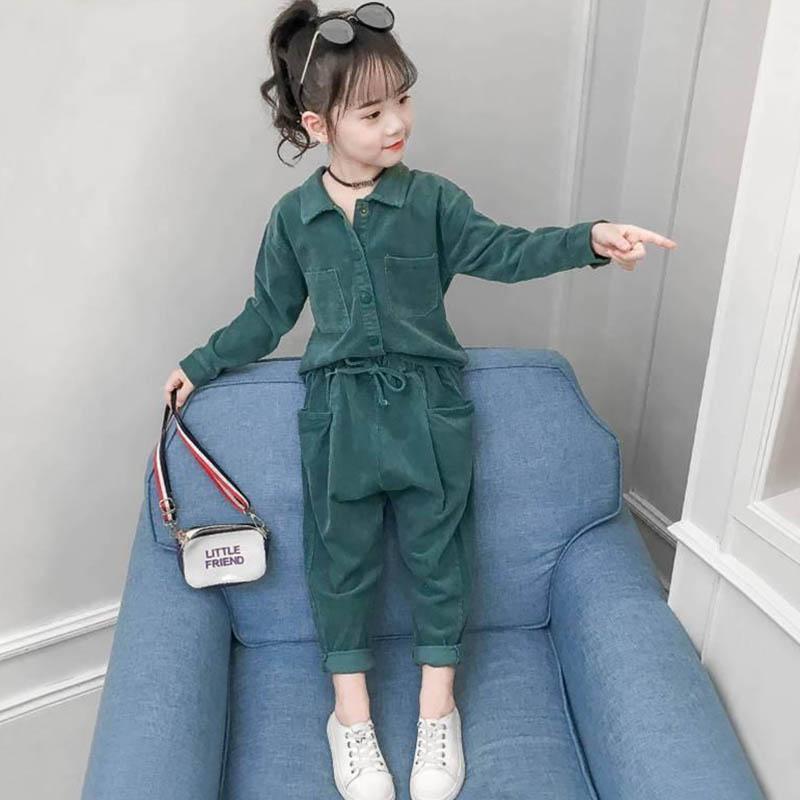 Girls' Suits Spring and Autumn Children's Clothing Children's Two-piece Korean Clothes Female Students Middle-aged Children's Suits