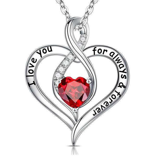 I Love You Infinity Heart Pendant Necklace For Women Stylish Versatile Fashion Jewelry Gift