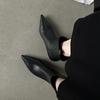 Fashion 2024 New Autumn Winter Women Boot Leather Short Boots for Women Fashion Pointed Toe Med Heels Ladies Shoes Modern Chelsea Boots