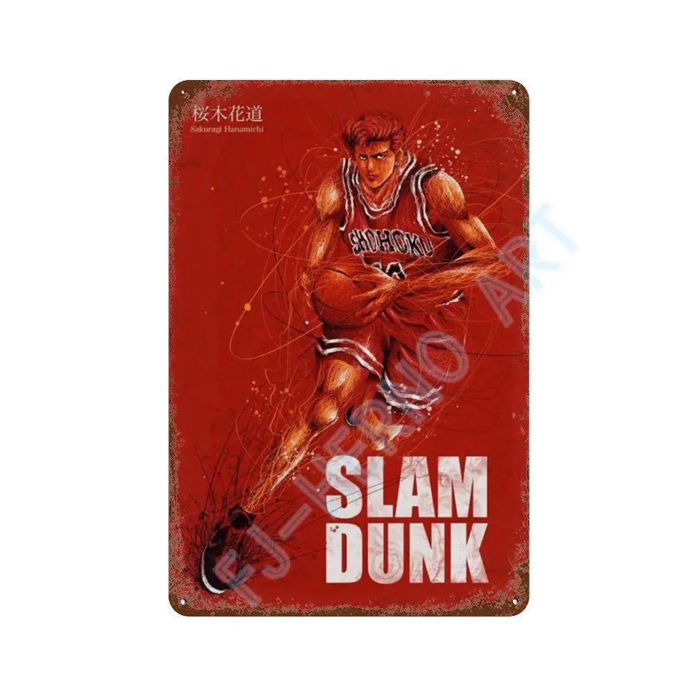 Japanese Anime Slam Dunk Metal Tin Sign Plaque Retro Poster Corridor Room Home Decor Murals Decorative Plates Wall Art Gift