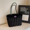 New Sweet Plush Tote Bag for Women, Large Capacity Fashion Handbag, Cute Furry Shoulder Bag for Daily Commute and Shopping KTB