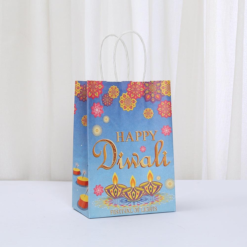 StoBag Diwali Paper Tote Bags Recyclable Gift Bags for Festival of Lights Party Favors Sweets Packaging Return Gifts Pooja
