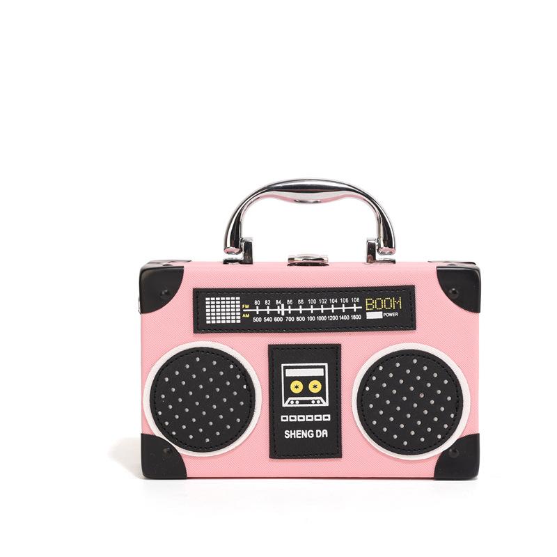 Fashion bags radio box bag 2025 European and American creative personality funny retro shoulder messenger bag women's new models