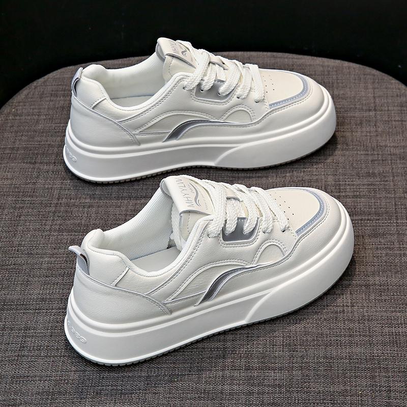 Fashion 2024 Spring New Women's Casual Sports Shoes Flat Comfortable Outdoor Sneakers Breathable White Lace-up Vulcanize Shoes