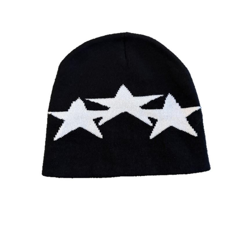 Japanese Style Minimal Star Beanie Street Knit Hat Unisex Warm Versatile Casual Cap
