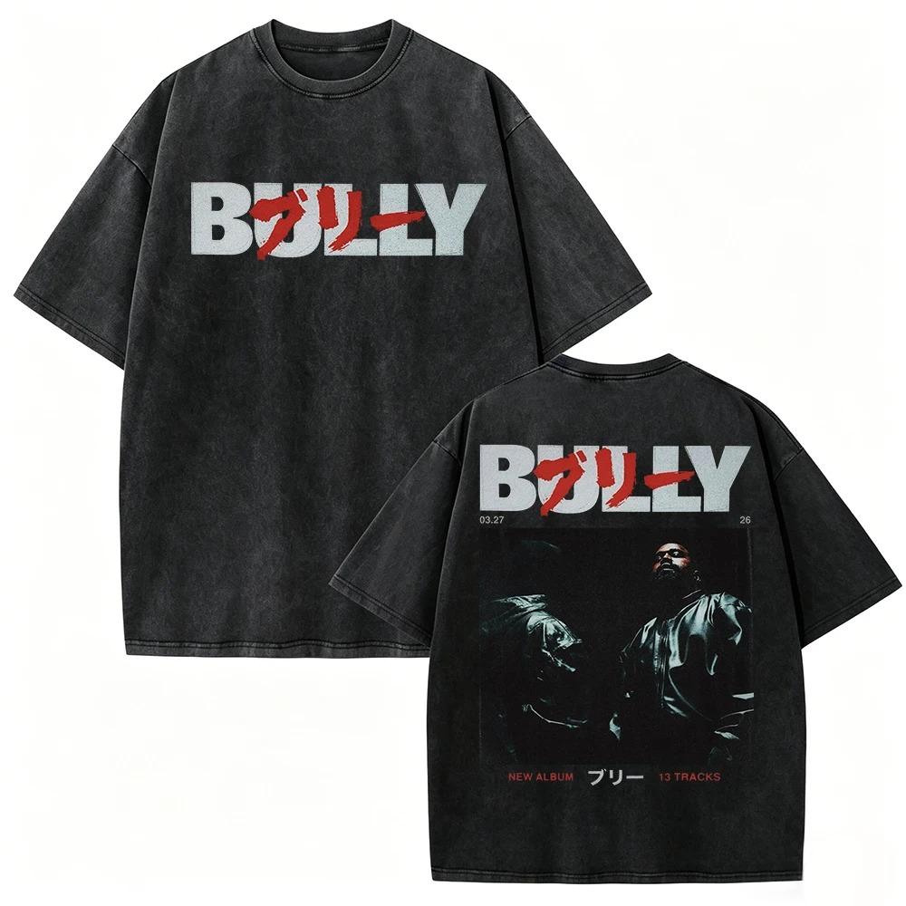 Summer Fashion Rapper Kanye West Album Bully Washed Cotton Tshirt Vintage Women Unisex ONeck Graphic T Shirts Tops S