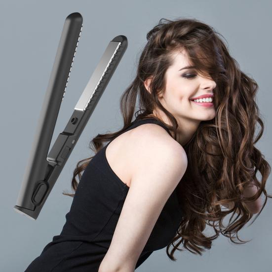 USB Mini Curling Iron 2-In-1 Dual Purpose Curling Wand Flat Iron