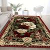 Retro Floral Floor Rug  Romantic Vintage Rose Flower Border Stylish Decor Area Rug for Indoor Living Space Home Ornament