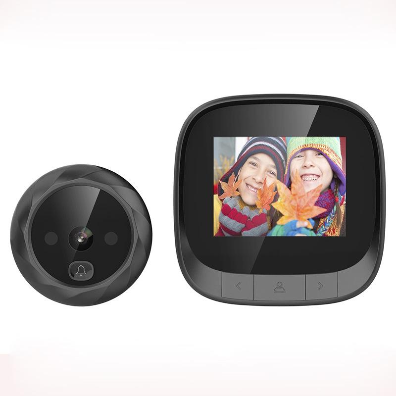 

2,4-дюймовый HD дверной звонок с широкоугольным объективом «кошачий глаз» на 90° Встроенная память Хранение 300000 изображений высокой четкости 180 дней в режиме ожидания чёрный