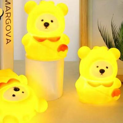 Niedliche Bären-Nachtlicht-Silikon-Kinderzimmer-Schlaflampe Touch Control Nachtlichter Tischdekoration für Baby-Kind