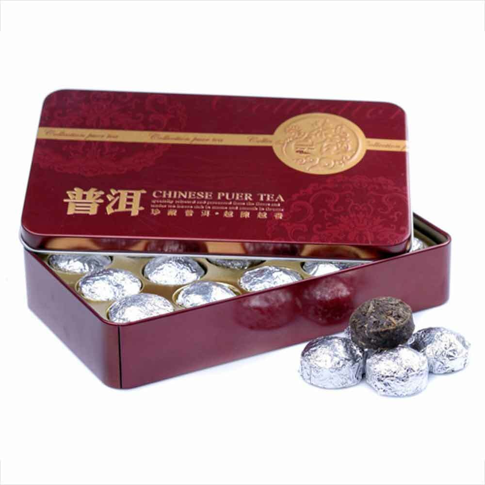 

Puerh Tuocha Tea for Men 75g Silver Tin Natural Herbal Energy Drink 2022 01