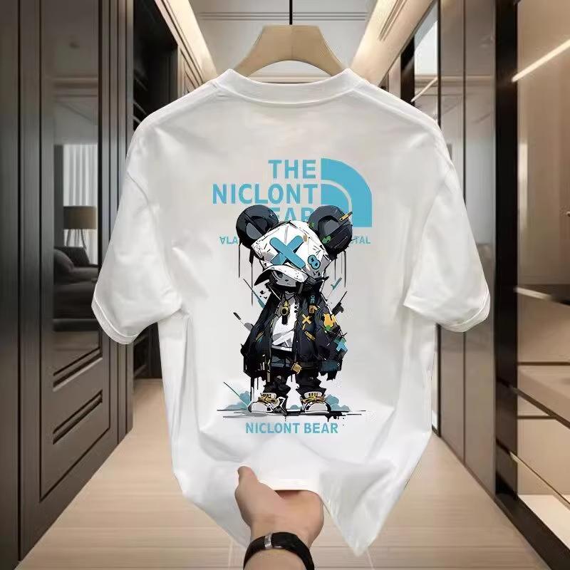 Summer 2026 New Bear Style Men s T-shirt Fashion Hot Sale Men s and Women s Same Round Neck Printed Cotton T-shirt S