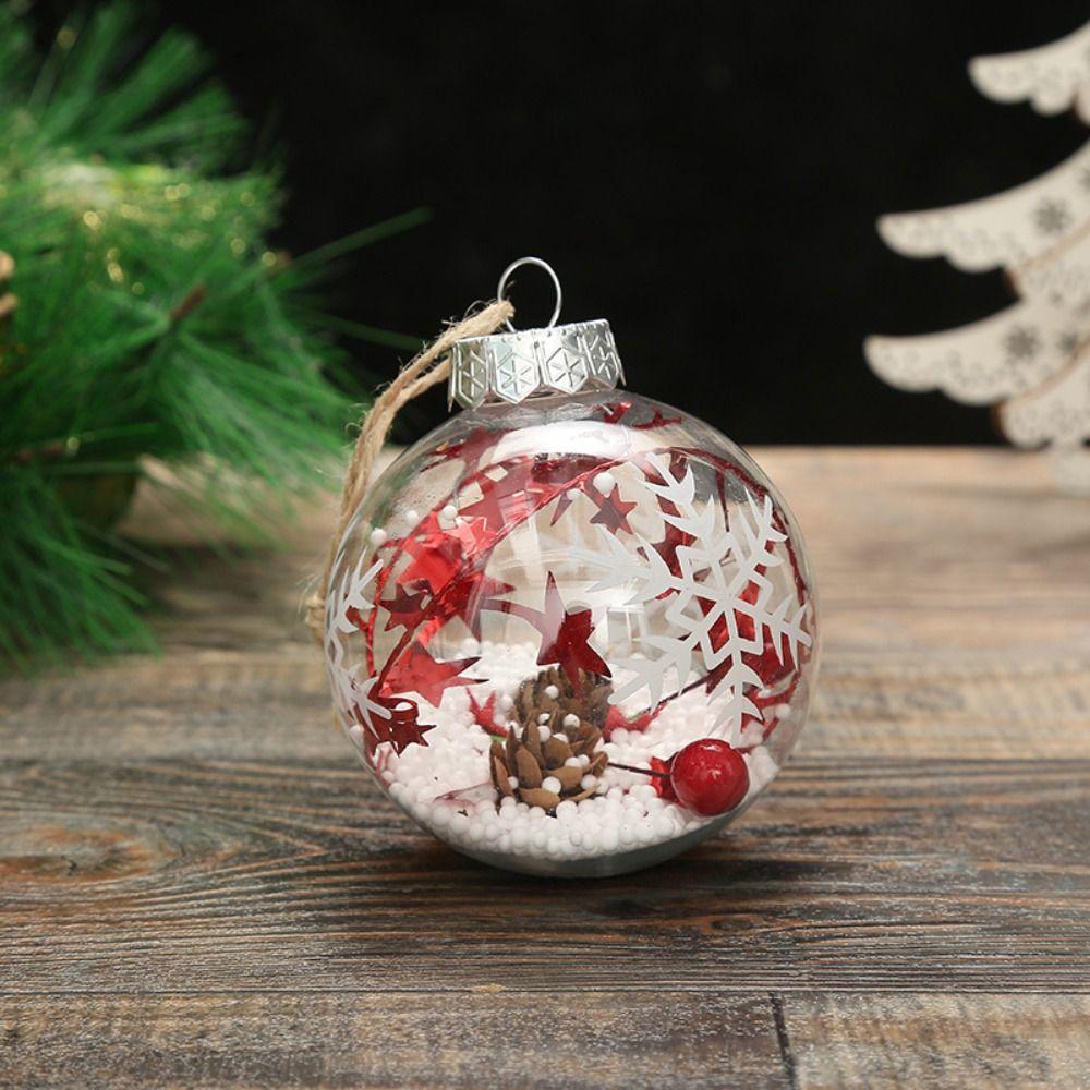 Round Snowflake Christmas Ball Transparent Christmas Tree Decorative  Christmas Tree