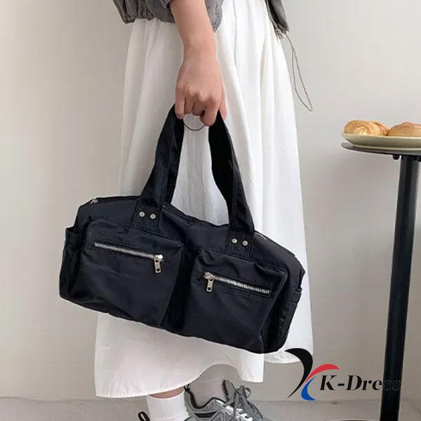 Drum Two-Pocket Nylon Tote Bag (4 Colors)