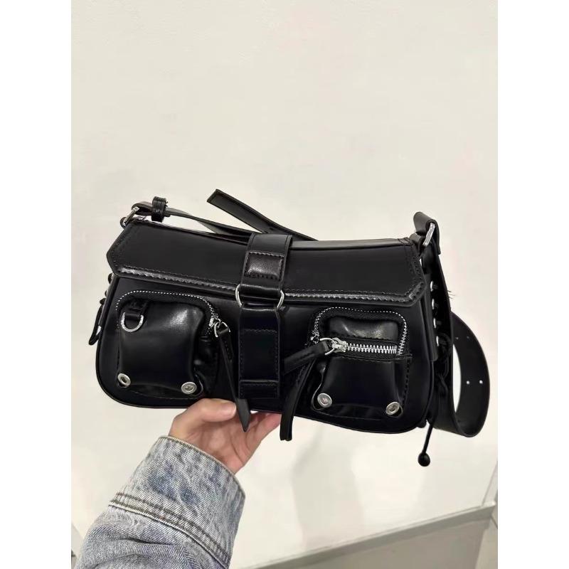 

Текстурная трендовая и крутая сумка подмышку Spice Girl, женская новая нишевая дизайнерская сумка-локомотив, универсальная наплечная сумка-мессенджер чёрный