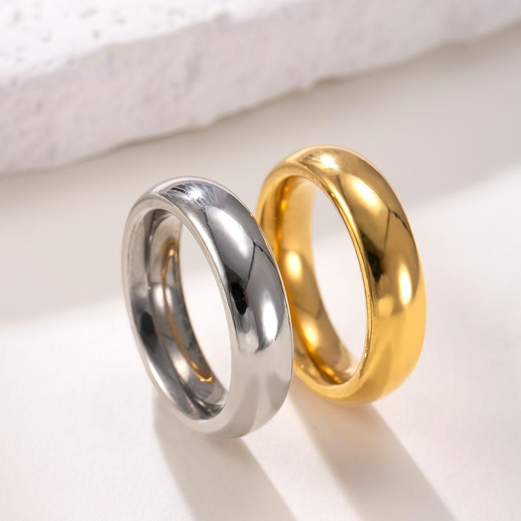 3mm 4mm 6mm 8mm Breite Edelstahl Goldfarbe Ring Damen Herren Minimalistisch Trendig Partnerringe Schmuck Hochzeitsgeschenk