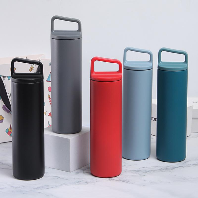 Portable  Thermos Cup 600ml Vacuum Flasks Portable Stainless Steel Thermos Cup Water Bottle Travel Tea Mug Office Thermos Cup