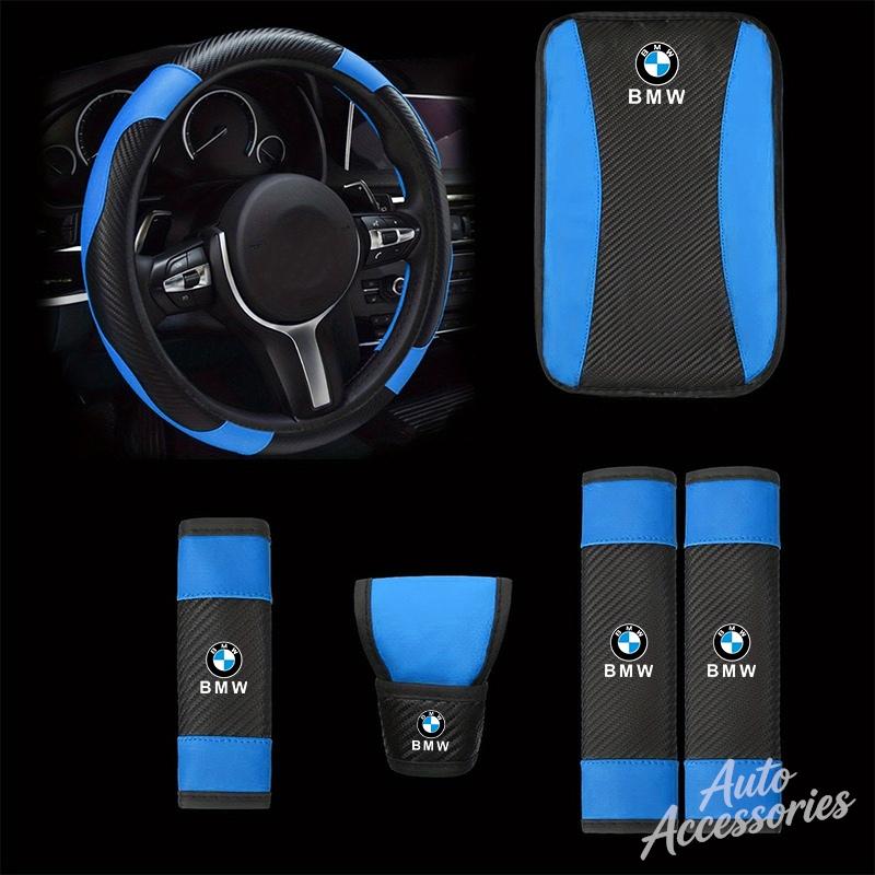 Car Armrest Pad Steering Wheel Cover Seat Belt Shoulder Cover Shift Grip Cover For BMW M2 M3 M4 M5 E46 E90 E60 F10 F30 E36 Sport