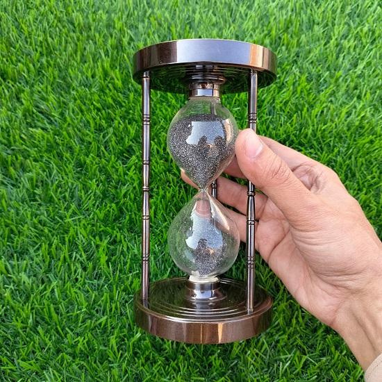 Heimdekoration, nautische Sammler-Sanduhr aus Messing, 5-Minuten-Sanduhr mit magnetischem Kompass an beiden Enden, Antik-Look.