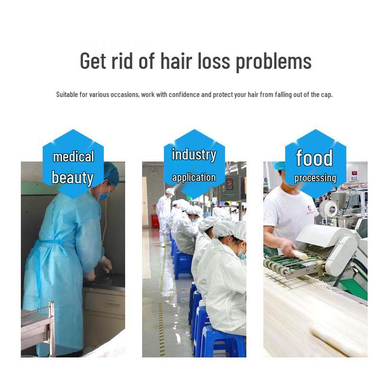 Breathable Non-Woven Dustproof Cap: Unisex Hair Net for Kitchen and Restaurant
