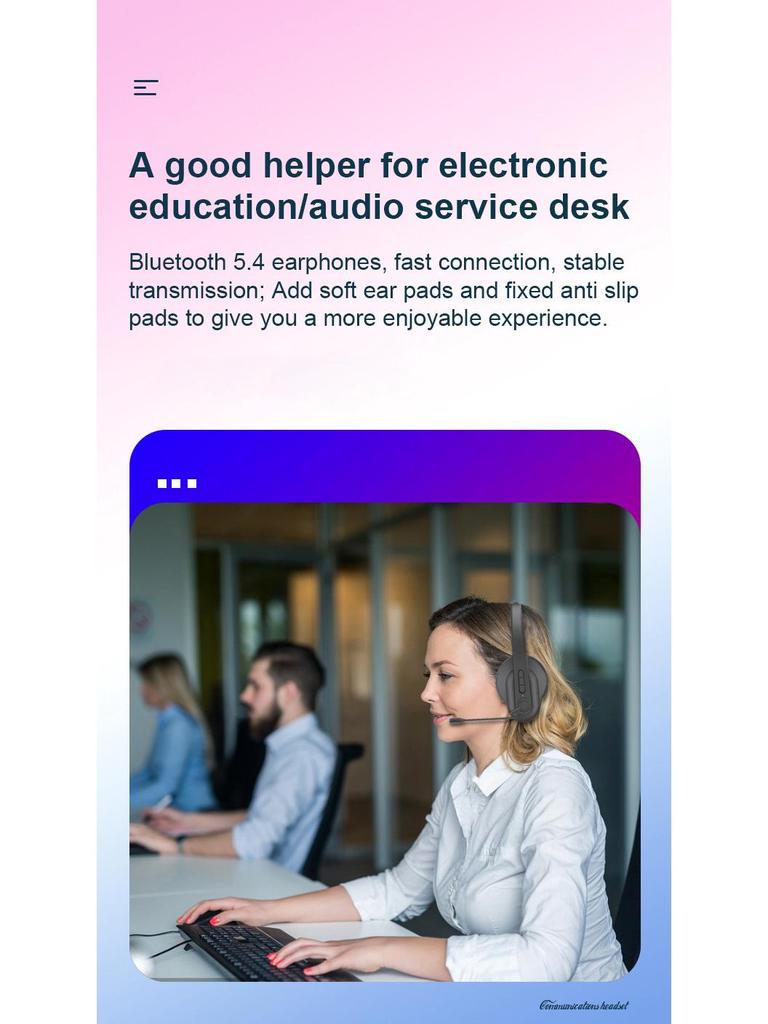 Wireless Bluetooth 2.4G Gaming Headset with ENC Noise Cancelling Mic, Low Latency for Computer, TV, Aviation, and Customer Service
