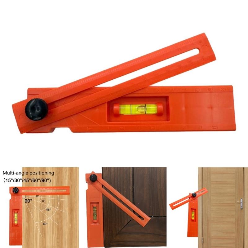 Multifunctional Angles Ruler Integrated Bubble Level Foldable Depth Measuring Ruler For Precise Woodcraft Measurement