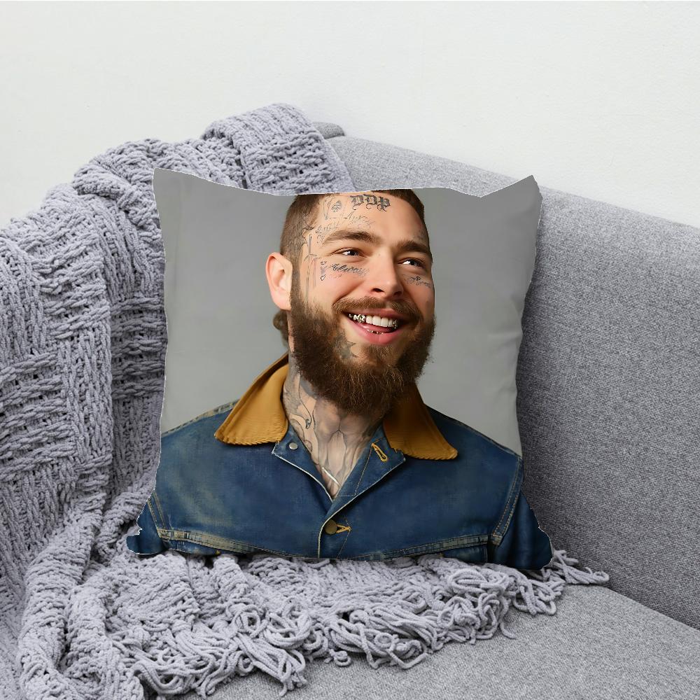 Singer P-Post Malone Rapper Pillow Case Soft Cushion Cases for Farmhouse Sofa Decor Home Decorations and Protector Pillow Case