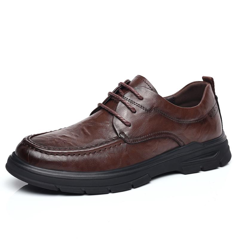 

Fashion Thick soled business shoes Minimalist and fashionable gentleman style Outdoor street walking Daily office formal leather shoes 44 коричневый