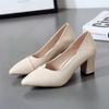 2022 Ladies Shoes Women'Sfashion Ladies Thick With High Heel Pointed Shoes Single Shoes Business Shoes Dress Style  For Ladies89