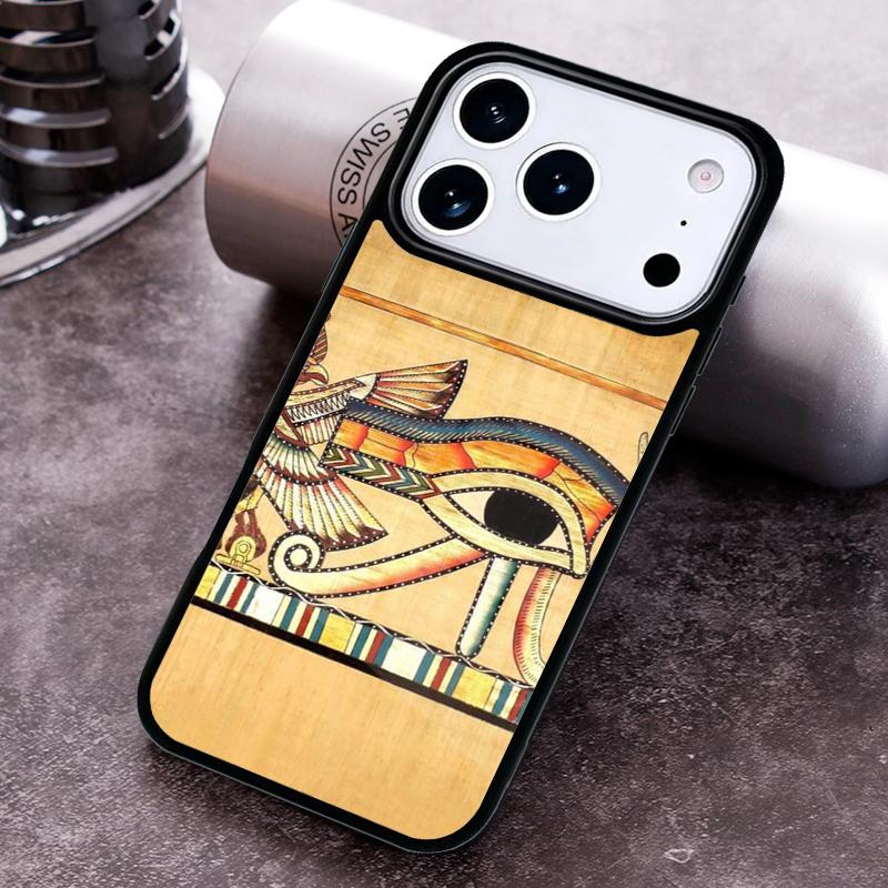 Sacred Eye of Horus Egypt Fresco Phone Case For iPhone 17,16e,15,14,13,12,11,Mini,Pro,MAX soft Silicone Cover
