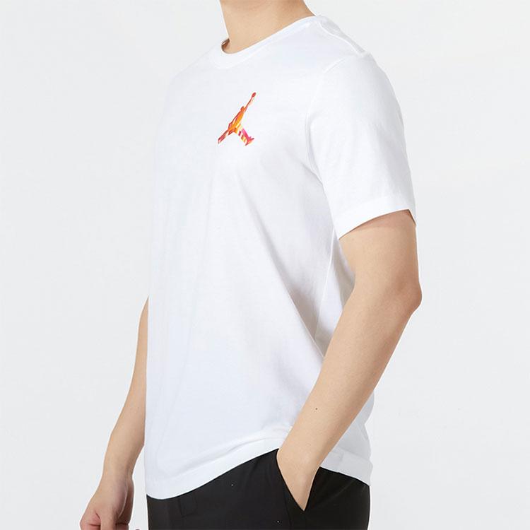 Jordan T Shirts Men's White Crew Neck Moderate Straight Fit DH8967-100