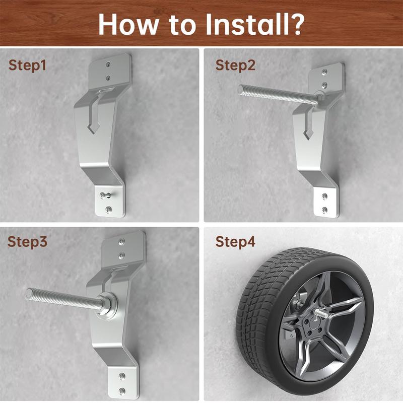 Wall Mount Spare Tire Carrier For Trailer Vehicles Wheel Tire Bracket Holder Tire Carrier Wall Mount For Vehicle Auto Accessory