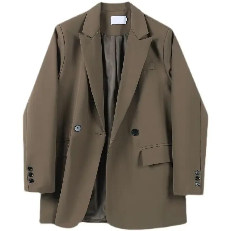Clothes Jacket Brown Over Coats for Women Black Blazer Woman Dress Outerwears Loose Long Solid on Promotion Sale Autumn