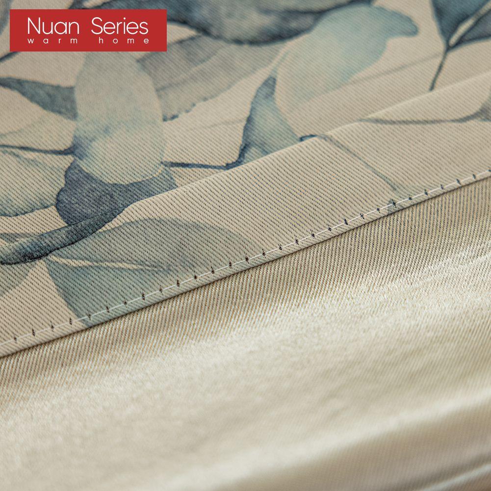 1PC Nuan Series 70-80% Blackout, Hand Painted Green Plant Printed Curtains, American Pastoral Style Curtains for Bedroom Living Room Home Decor