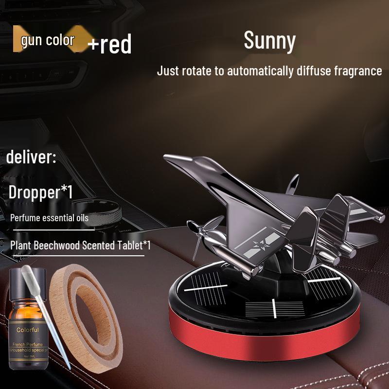 Solar Car Air Freshener & Odor Eliminator: High-End Rotating Ornament for Men's Car Interiors