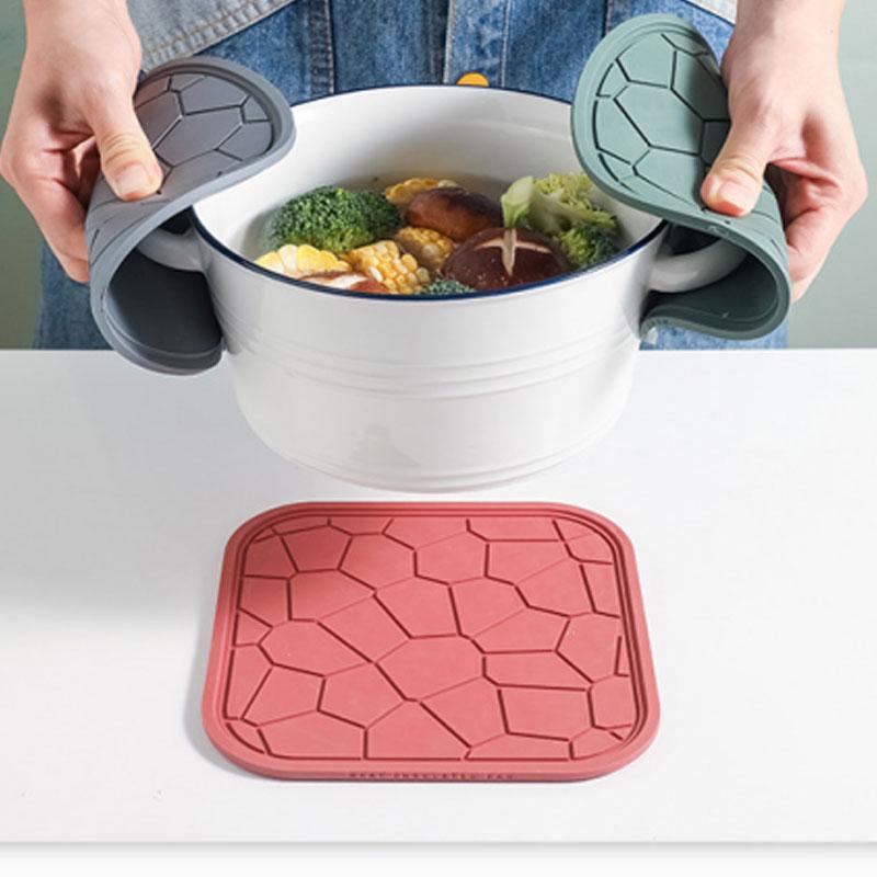 1PCS Round Silicone Coasters Square Non-slip Placemats Heatproof Cup Mat Reusable Tableware Set Table Protector Drinkware