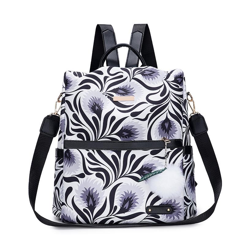 

Рюкзак с принтом Женский маленький рюкзак большой вместимости Многослойный рюкзак чёрный