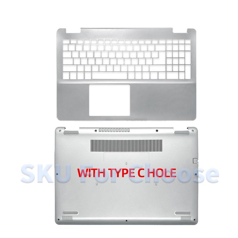 Silver New Repalce Cover For Inspiron 15 5000 5584 P85F LCD Screen Back Cover Front Bezel Hinges Palmrest Lower Bottom Case