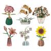 Wooden 3D Puzzle Flower DIY Handmade Potted Sunflower Lily Hydrangea Moth Orchids Bell Flower Jigsaw Decoration Floral Plants Building Crafts Kit